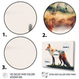 Double Exposure Of A Fox With Nature - Fox Bedroom Wall Art