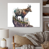 Double Exposure Of A Goat With Nature - Goat Canvas Wall Art