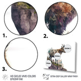 Double Exposure Of A Goat With Nature - Goat Canvas Wall Art