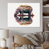Double Exposure Of A Hippo With African Landscape - Hippopotamus Canvas Wall Art