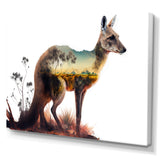 Double Exposure Of A Kangaroo With Australian Landscape - Kangaroo Wall Decor
