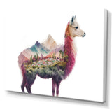 Double Exposure Of A Llama With Nature Landscape - Llama Wall Art Prints