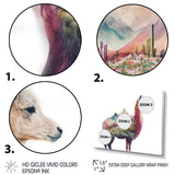 Double Exposure Of A Llama With Nature Landscape - Llama Wall Art Prints