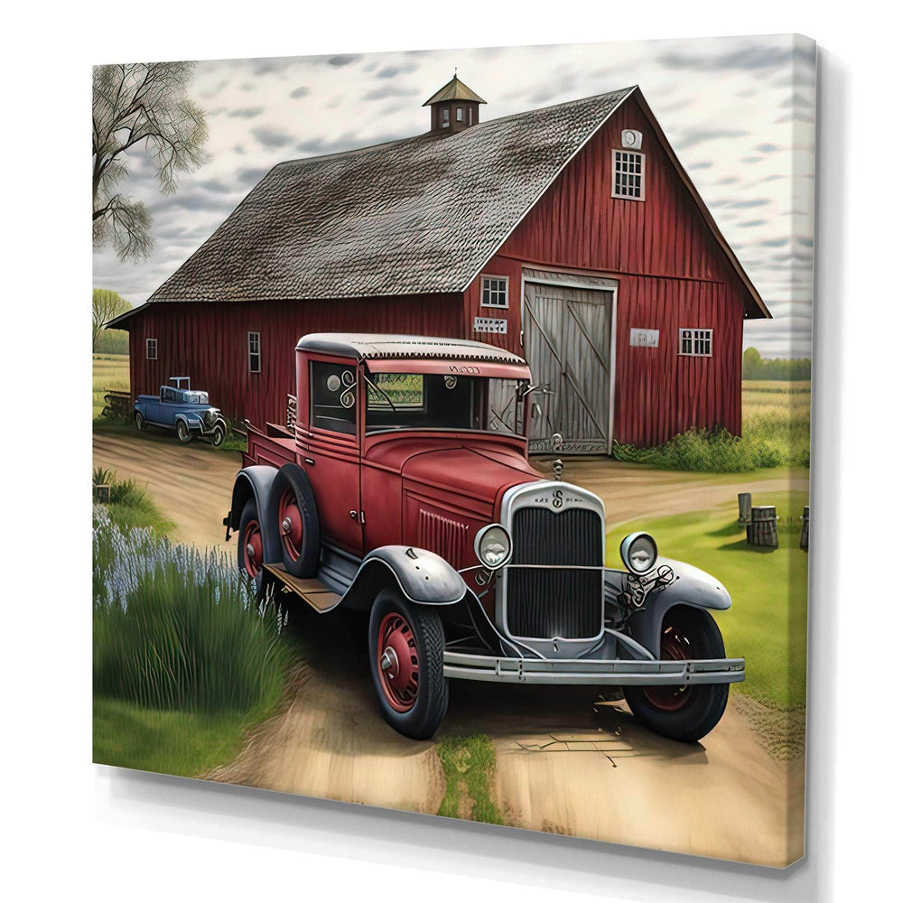 30S Ford Car In Barn I Canvas Canvas
