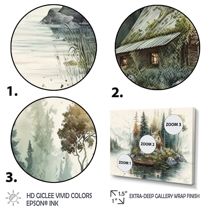 Fishing House By The Lake I - Hunting &amp; Fishing Canvas Wall Art