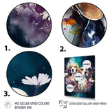Cute Beagles Floral Art - Dog Beagle Large Canvas Wall Art