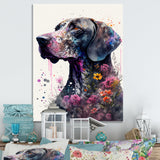 Cute German Dog Floral Art - Multi-Color Dog Wall Art