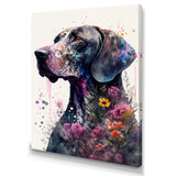 Cute German Dog Floral Art - Multi-Color Dog Wall Art
