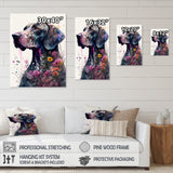Cute German Dog Floral Art - Multi-Color Dog Wall Art