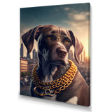 German Shorthaired Pointer Gangster In NYC - Dog Canvas Wall Art