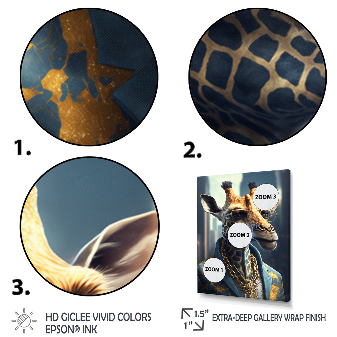 Giraffe Ganster - Gold Giraffe Wall Art