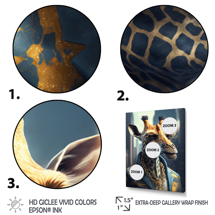 Giraffe Ganster - Gold Giraffe Wall Art