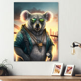 Koala Gangster In NYC - Koala Large Canvas Wall Art
