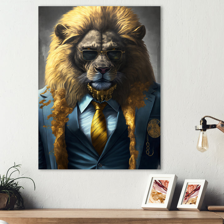 Lion Gangster In NYC - Lion Home Decor Art