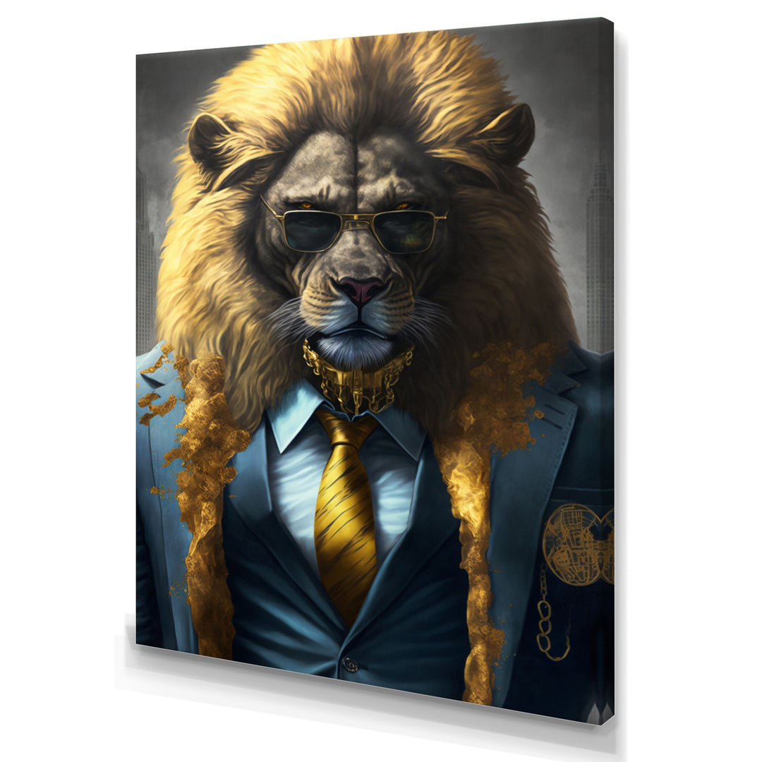 Lion Gangster In NYC - Lion Home Decor Art