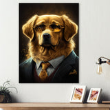 Mafia Golden Retriever - Dog Retriever Canvas Wall Art