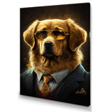Mafia Golden Retriever - Dog Retriever Canvas Wall Art
