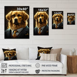 Mafia Golden Retriever - Dog Retriever Canvas Wall Art