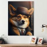 Mafia Corgi - Gold Dog Corgi Wall Art