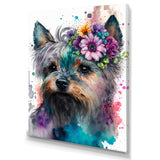 Cute Yorkshire Floral Art - Dog Yorkshire Living Room Wall Art