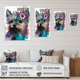 Cute Yorkshire Floral Art - Dog Yorkshire Living Room Wall Art