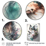 Cute Australian Shepard Floral Art - Dog Australian Shepherd Canvas Wall Art