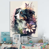 Cute Bernese Floral Art - Dog Bernese Mountain Wall Decor