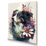 Cute Bernese Floral Art - Dog Bernese Mountain Wall Decor