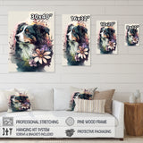 Cute Bernese Floral Art - Dog Bernese Mountain Wall Decor