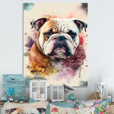 Cute Bulldogs Floral Art - Dog Wall Art Prints