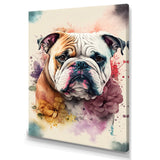Cute Bulldogs Floral Art - Dog Wall Art Prints