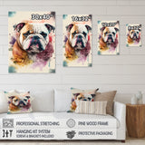 Cute Bulldogs Floral Art - Dog Wall Art Prints