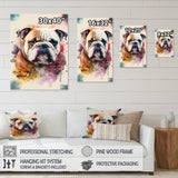 Cute Bulldogs Floral Art - Dog Wall Art Prints