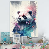 Cute Panda Floral Art - Panda Home Decor Art