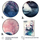 Cute Panda Floral Art - Panda Home Decor Art