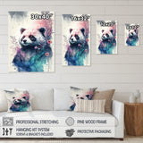 Cute Panda Floral Art - Panda Home Decor Art