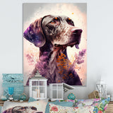 Cute German Pointer Floral Art - Dog Living Room Wall Art