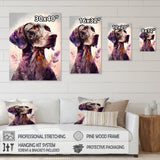 Cute German Pointer Floral Art - Dog Living Room Wall Art