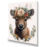 Cute Fawn With Floral Crown - Deer Wall Decor