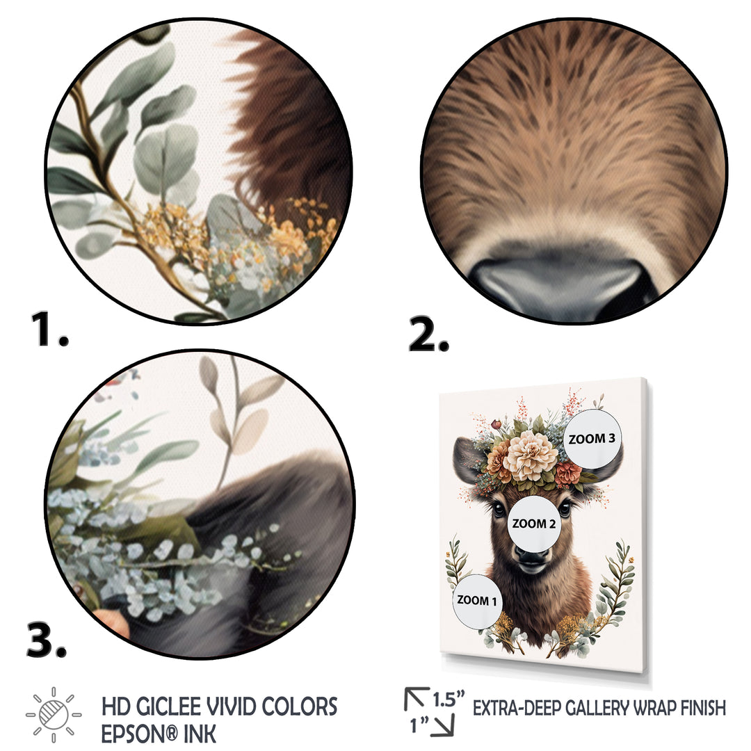 Cute Fawn With Floral Crown - Deer Wall Decor
