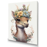 Cute Baby Dinosaur With Floral Crown - Dinosaur Laundry Framed Canvas Art