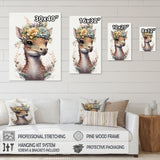 Cute Baby Dinosaur With Floral Crown - Dinosaur Laundry Framed Canvas Art