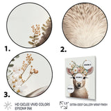 Cute Baby Sheep With Floral Crown - Sheep Living Room Wall Art