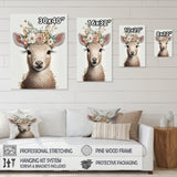 Cute Baby Sheep With Floral Crown - Sheep Living Room Wall Art