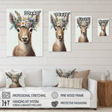 Cute Baby Goat With Floral Crown - Goat Canvas Wall Art
