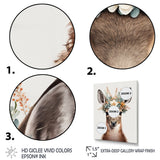 Cute Baby Kangaroo With Floral Crown - Kangaroo Canvas Wall Art