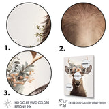 Cute Baby Moose With Floral Crown - Moose Landscape Mountains Wall Decor