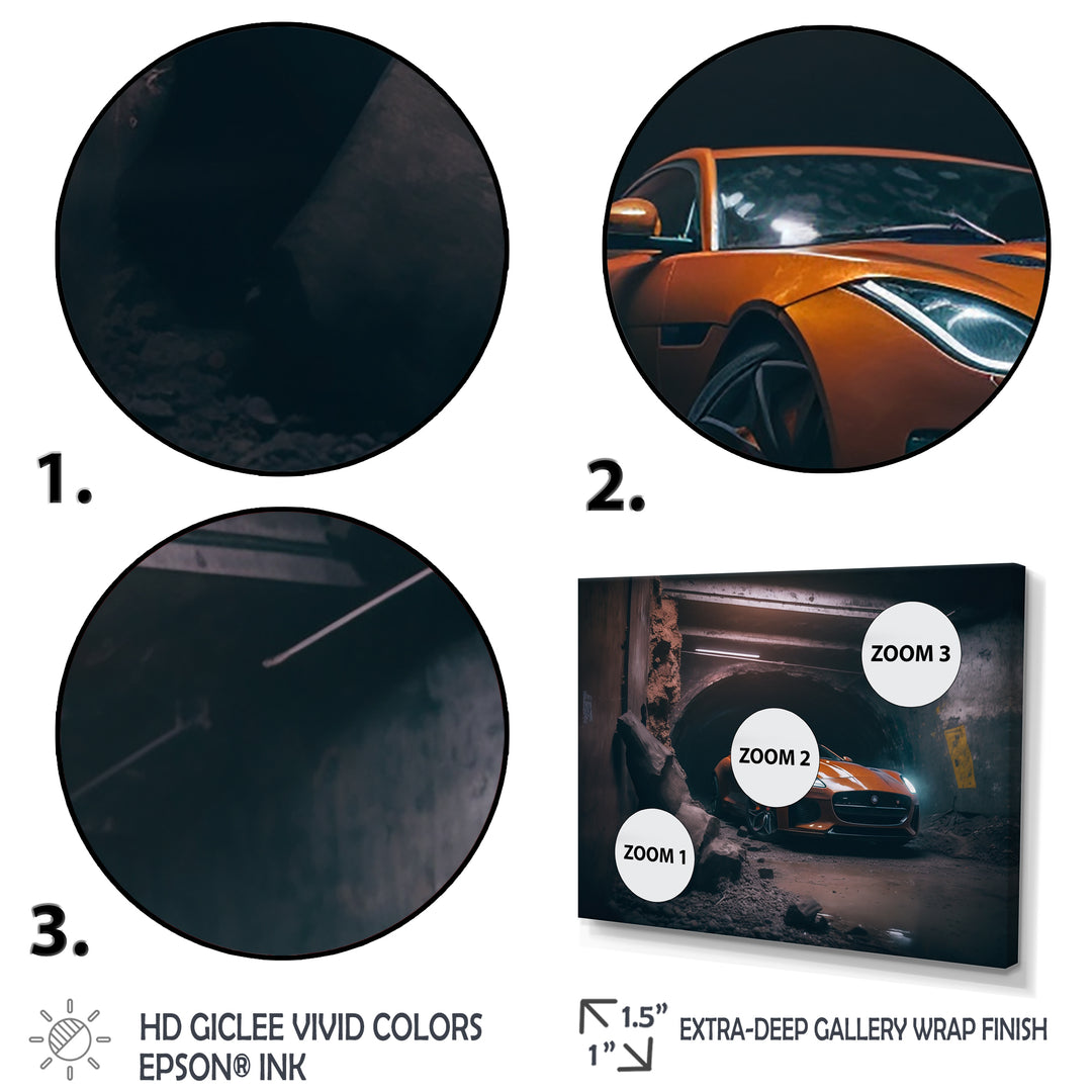 F In Underground Garage - Car Exotic Canvas Wall Art