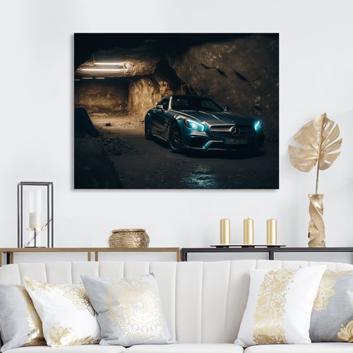 SL In Underground Garage - Car Exotic Canvas Wall Art