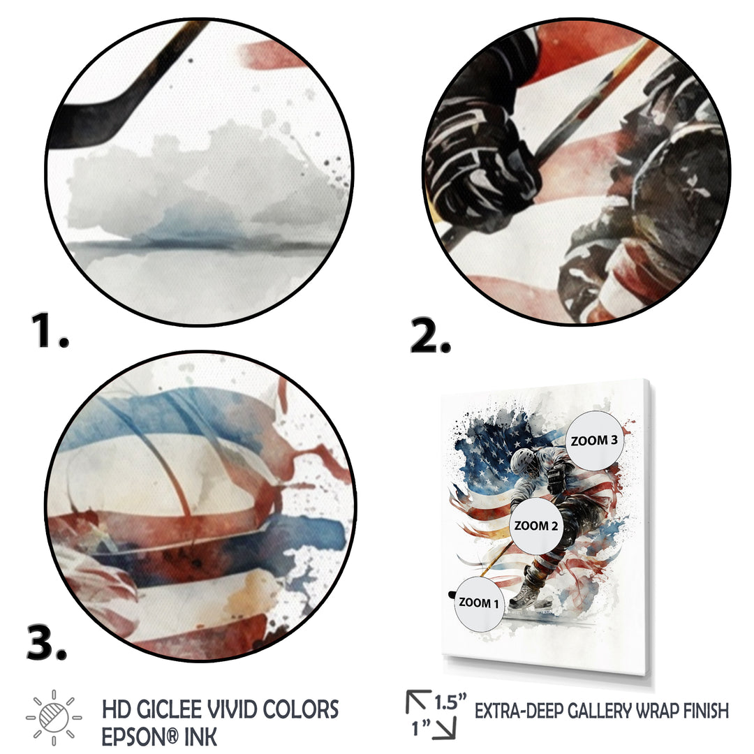 Hockey Player On The Rink During Game I - Sport Hockey Canvas Wall Art
